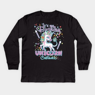 It's my Birthday Unicorn Costume Birthday Party Kids Long Sleeve T-Shirt